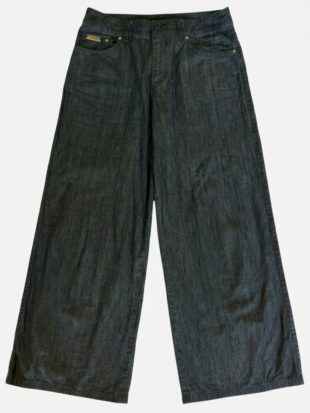 RARE agnès b. Paris Star Stud Wide Leg Jeans Dark Wash Size 38 French